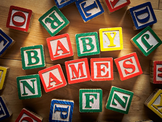 baby names wooden blocks